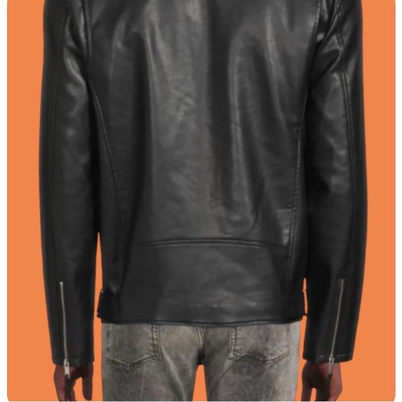 Robert Graham  Black Leather Racer Jacket Men Size Small New Without Tags - Picture 5 of 7